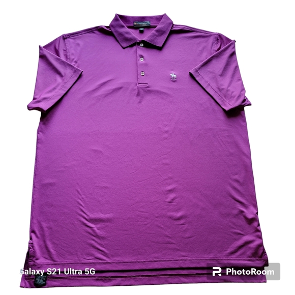 Peter Millar Summer Comfort Mens Golf Polo Logo 1961 Polo Horse Purple Size XL - Picture 3 of 7